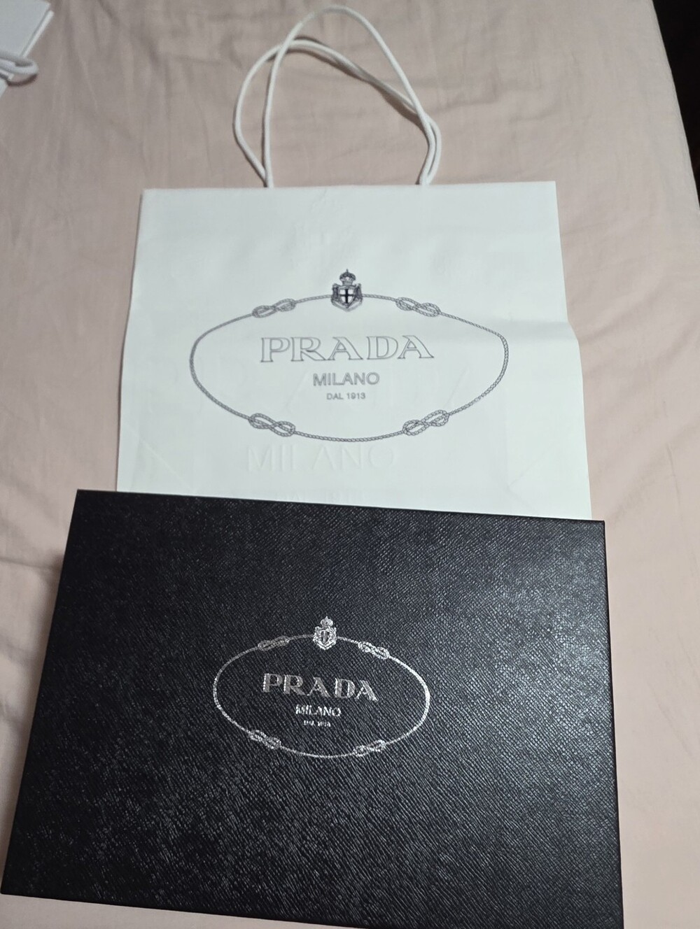 Prada Milano Black Logo Box With PAPER BAG